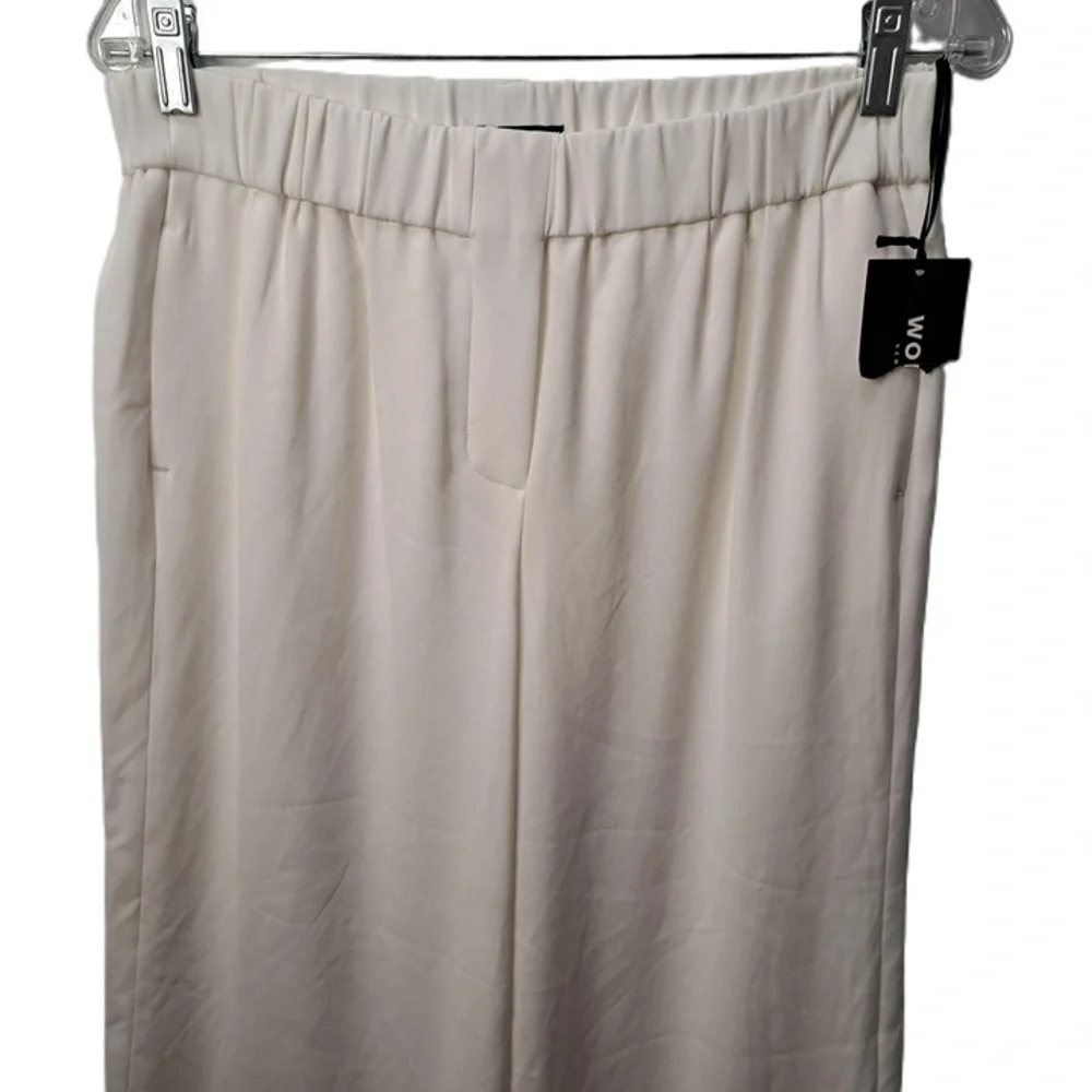 Worth Weston Womens White High Waist Wide Leg Gaucho Crop Pants Size Small NEW - Picture 3 of 9